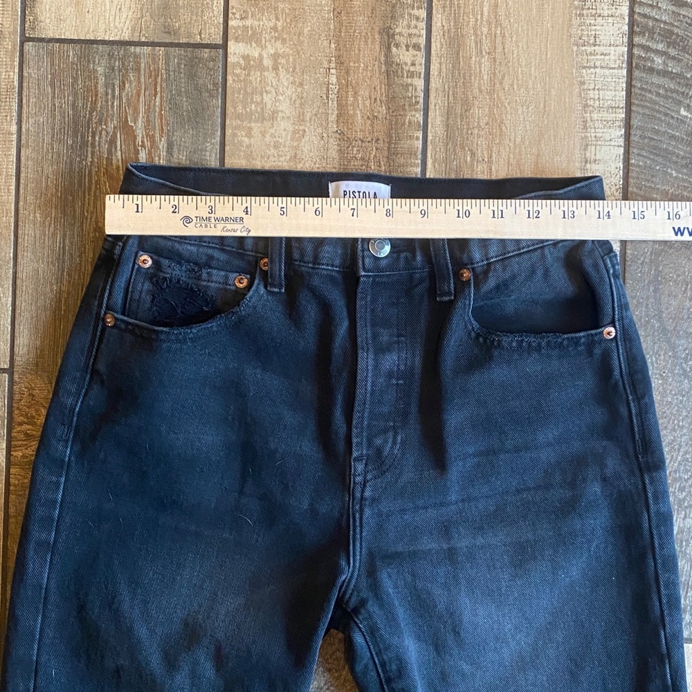 Pistola black high-rise jeans feature knee distressing - Picture 6 of 10